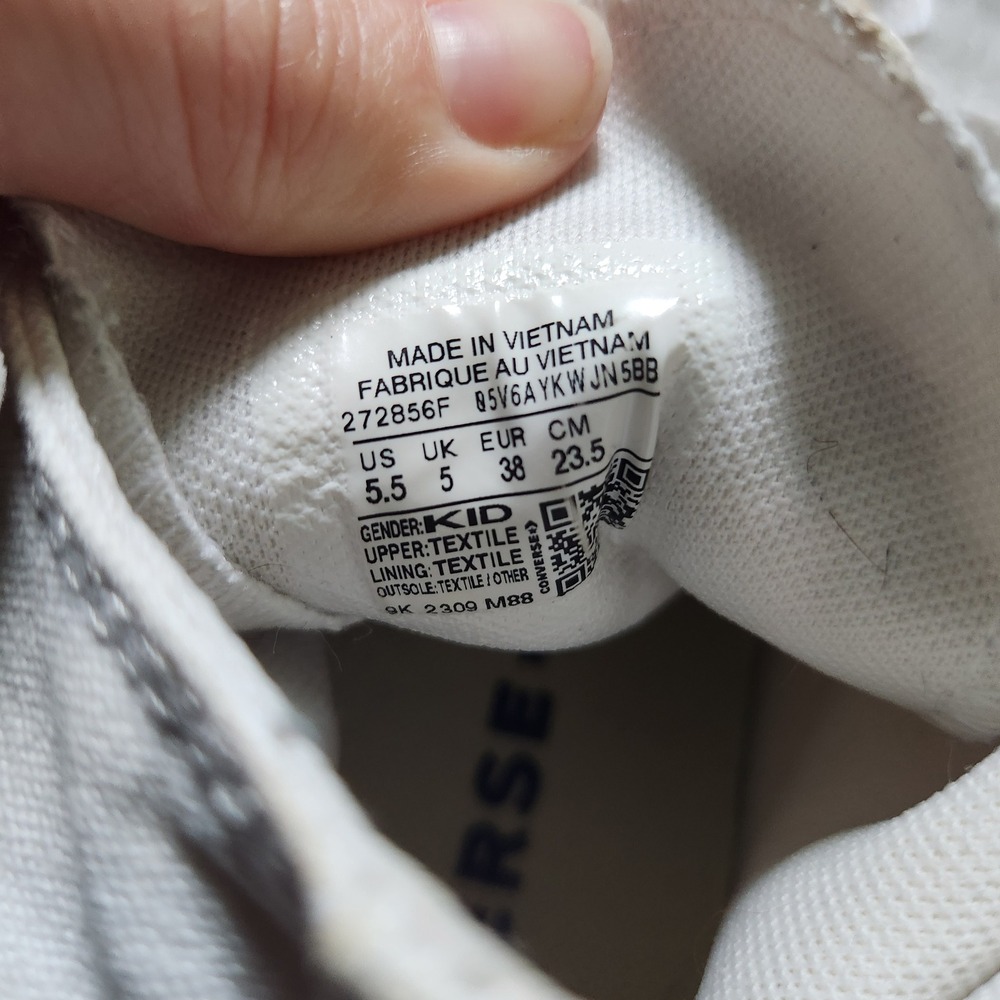Converse Chuck Taylor All Star Move Kids White Platform High Top Shoes 5.5 - Picture 5 of 5